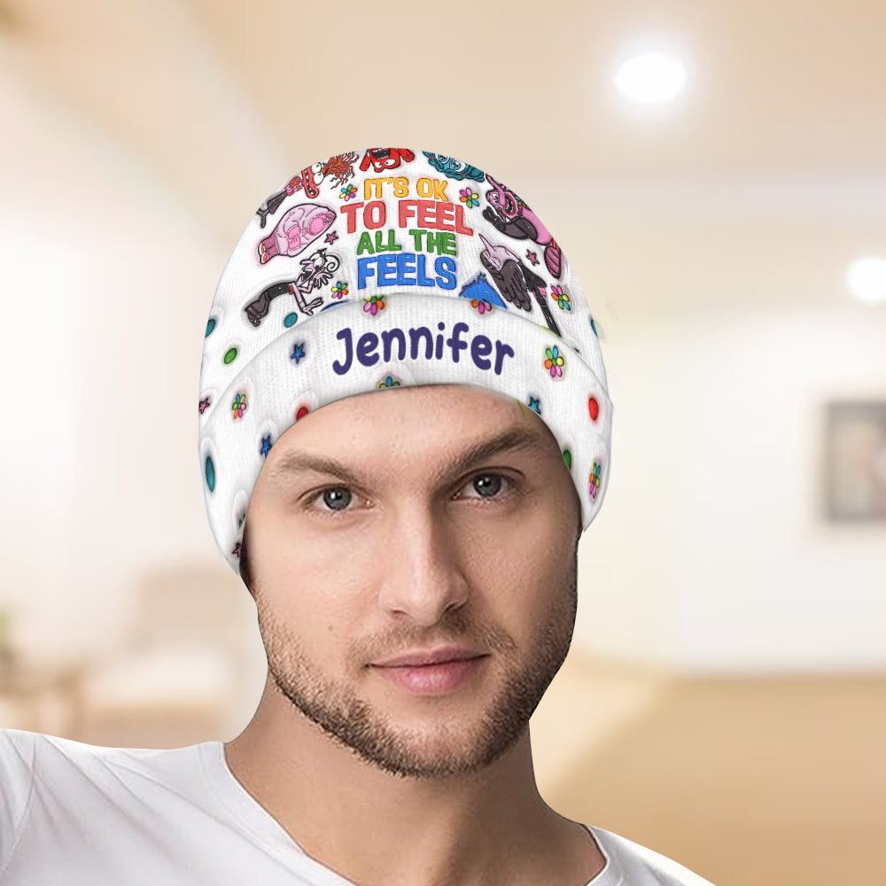 It's Ok To Feel All The Feels - Personalized Beanie Hat