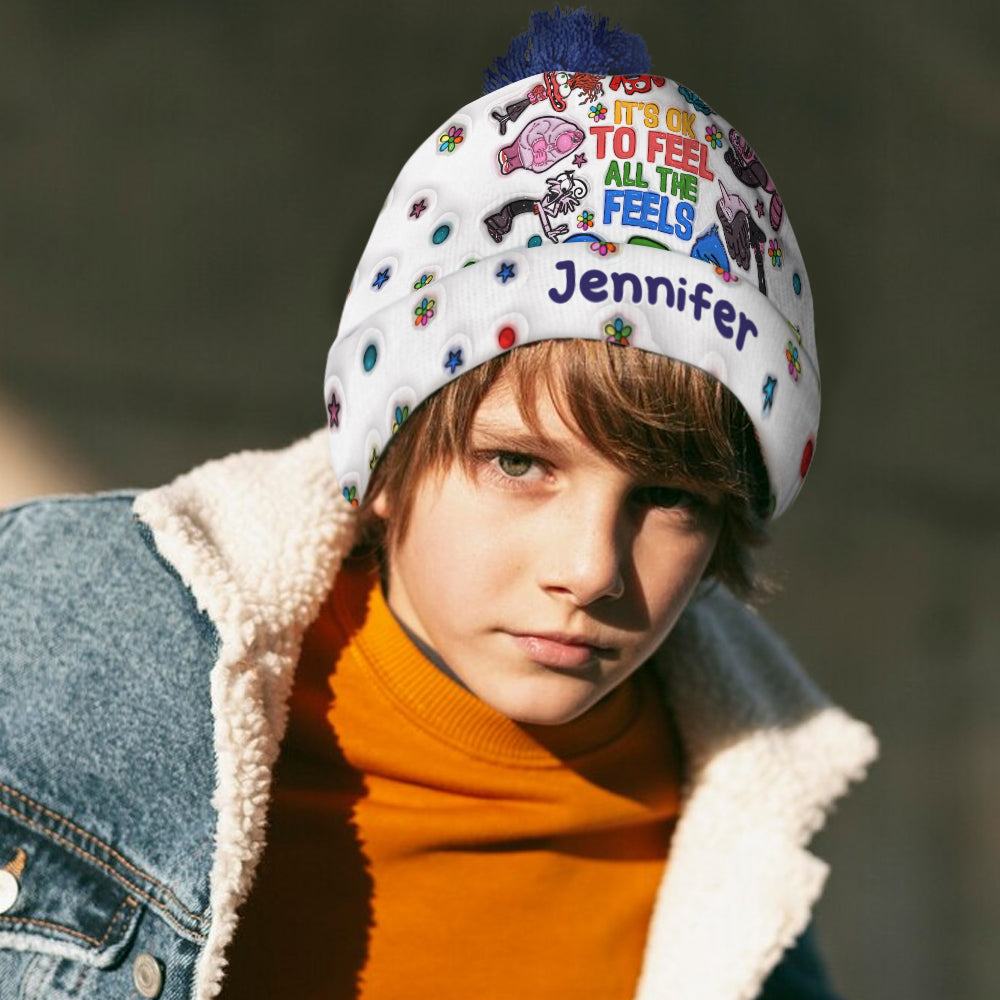 It's Ok To Feel All The Feels - Personalized Beanie Hat
