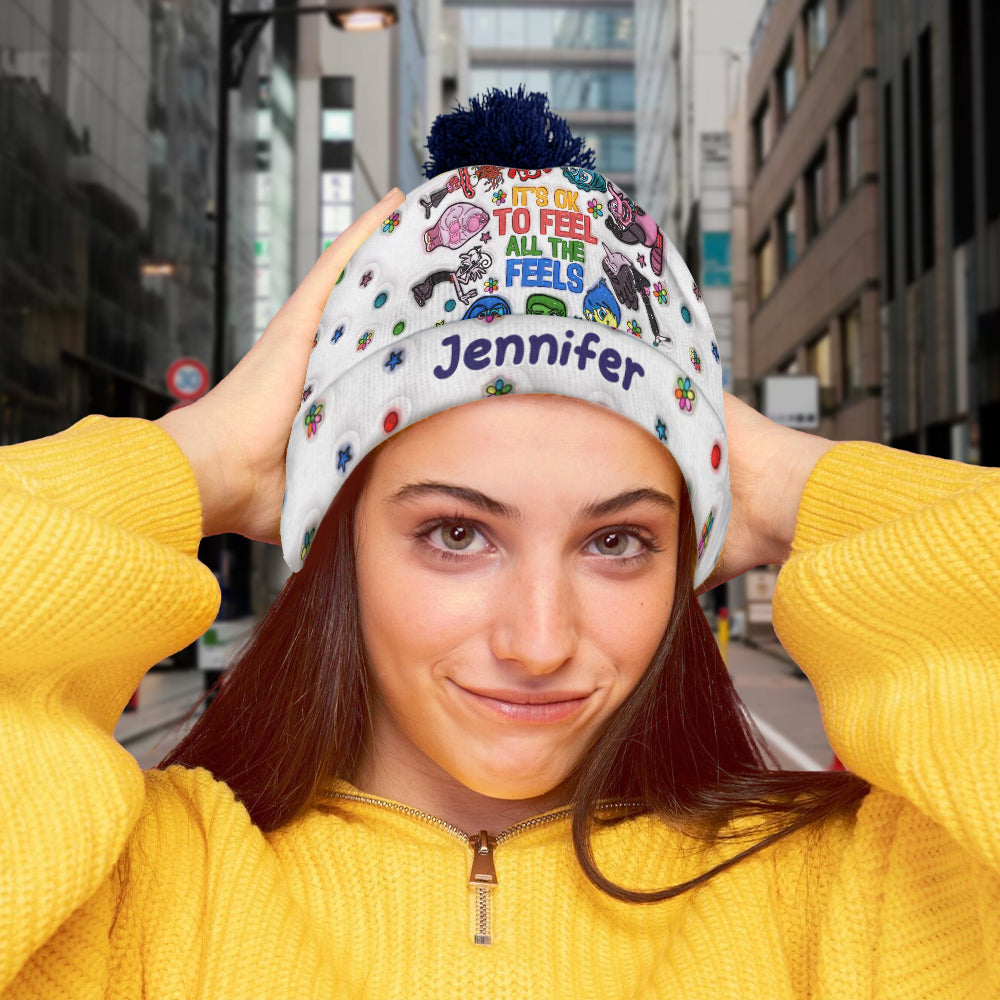 It's Ok To Feel All The Feels - Personalized Beanie Hat