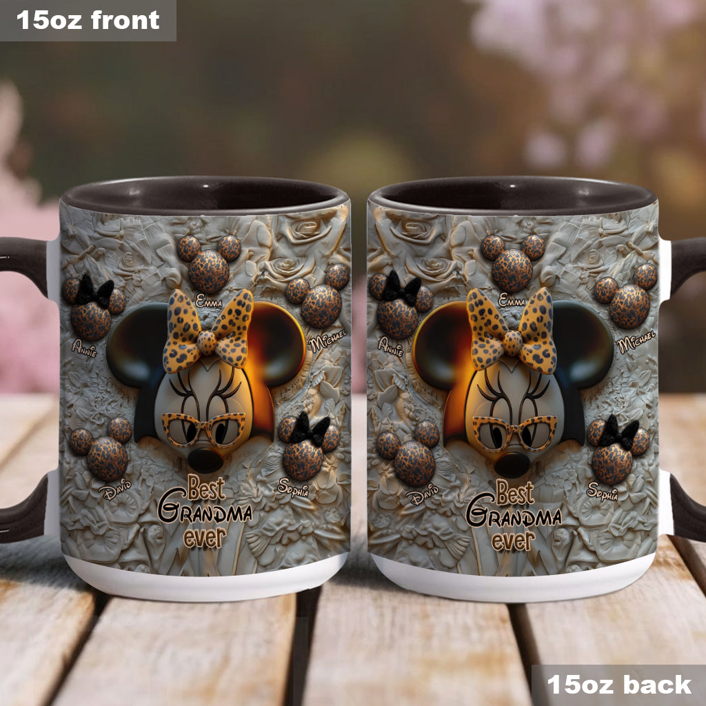 Best Grandma / Mom Ever - Personalized Mouse Accent Mug
