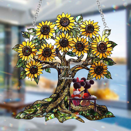 You & Me - Personalized Mouse Window Hanging Suncatcher Ornament