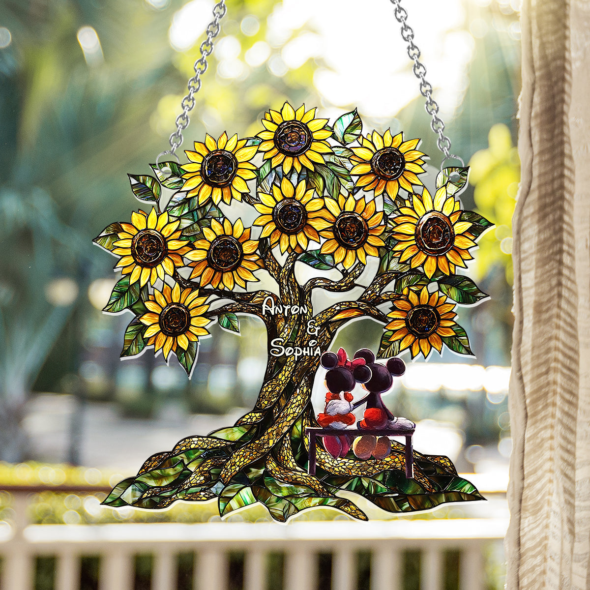 You & Me - Personalized Mouse Window Hanging Suncatcher Ornament
