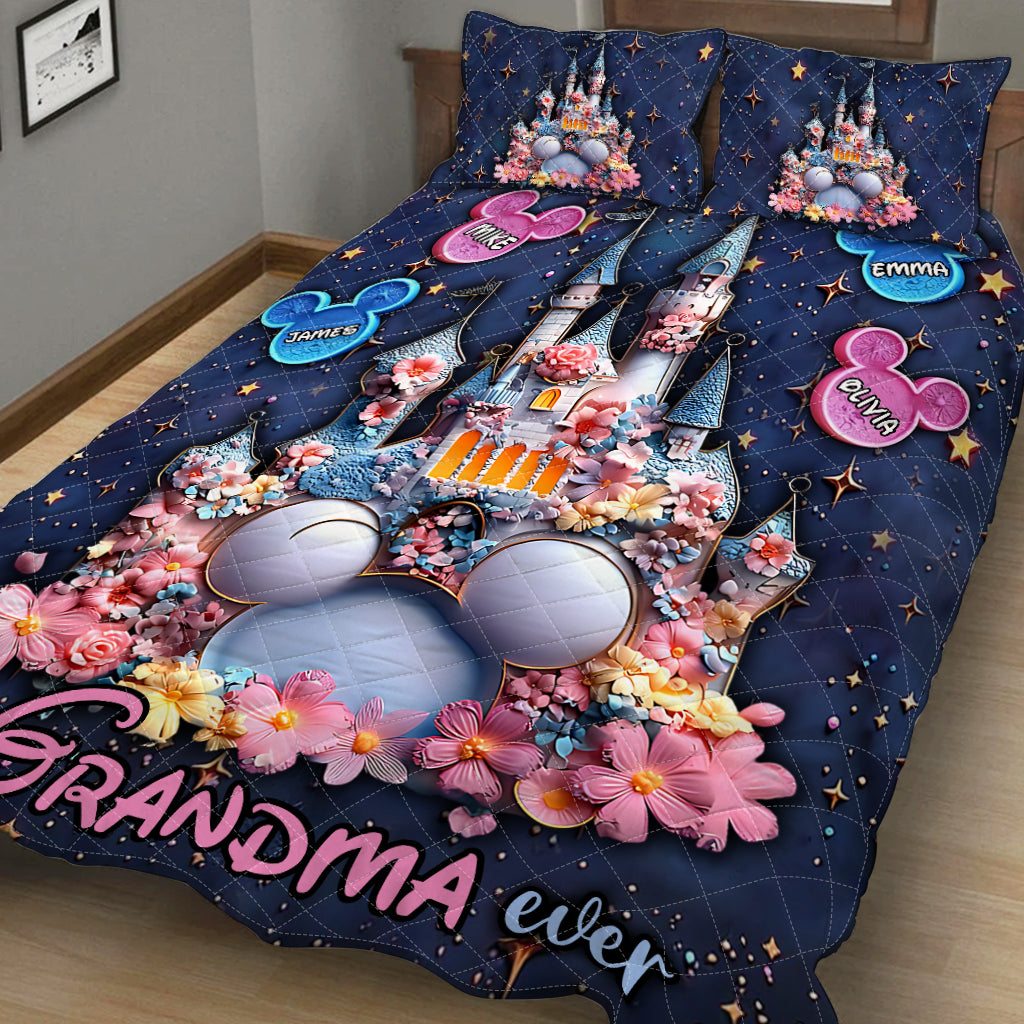 Best Grandma / Mom Ever - Personalized Mouse Quilt Set