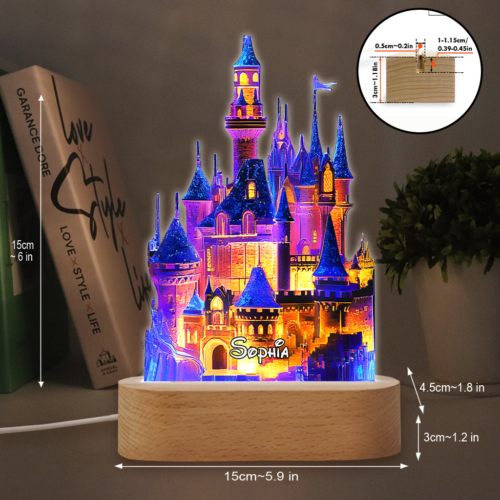 Magical Castle - Personalized Mouse Shaped Plaque Light Base