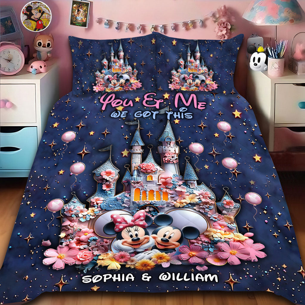 You And Me We Got This - Personalized Mouse Quilt Set