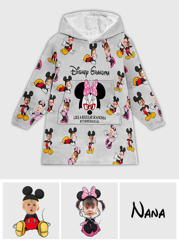 Mouse Ears Grandma Mom - Personalized Mouse Blanket Hoodie