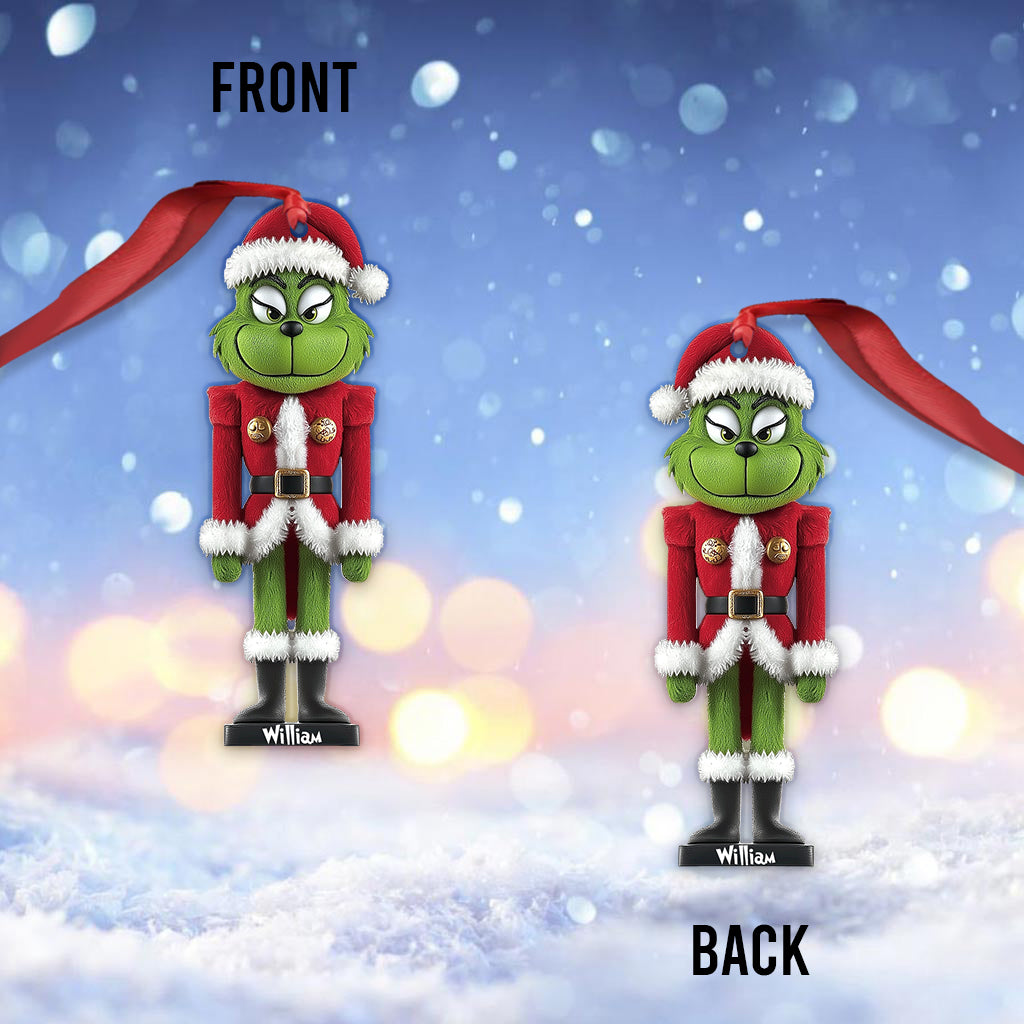 Grinchy Cracker - Personalized Stole Christmas Ornament