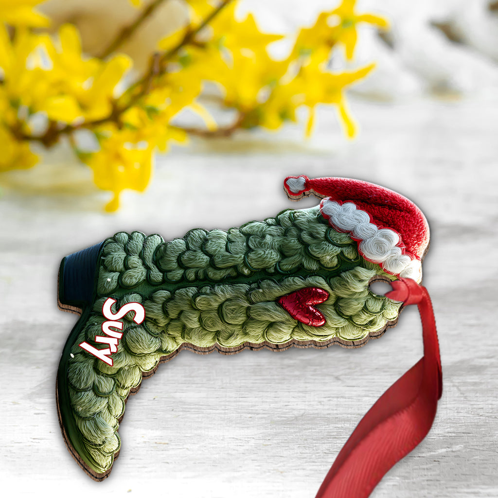 Grinchy Boots - Personalized Stole Christmas Ornament