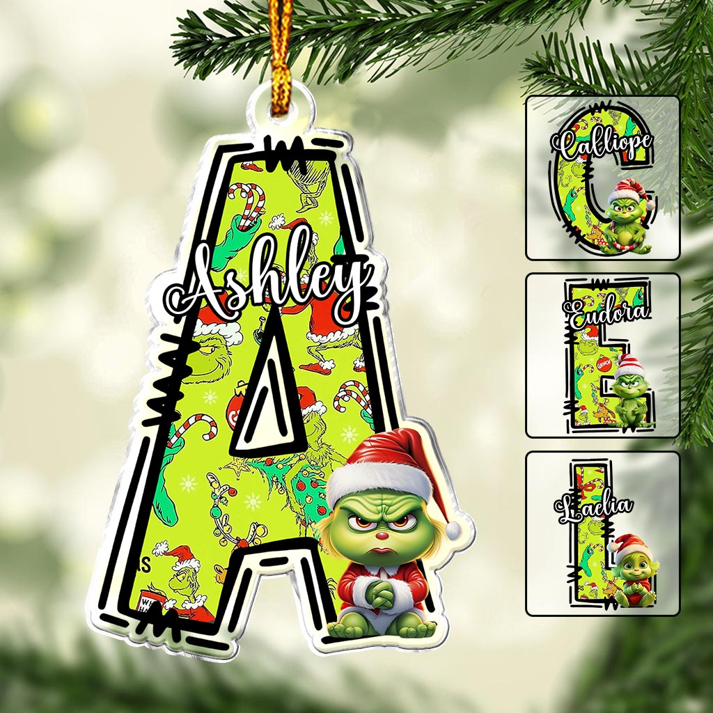 Grinchy Letter - Personalized Stole Christmas Custom Shaped Ornament