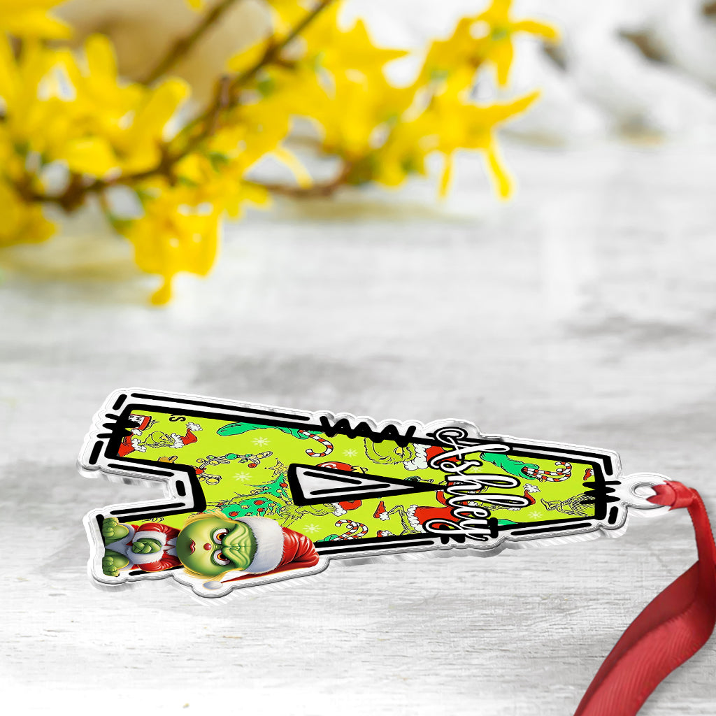 Grinchy Letter - Personalized Stole Christmas Custom Shaped Ornament