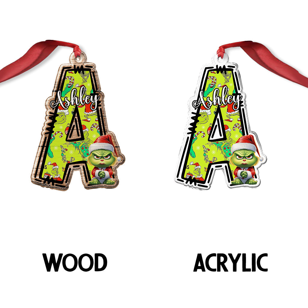 Grinchy Letter - Personalized Stole Christmas Custom Shaped Ornament