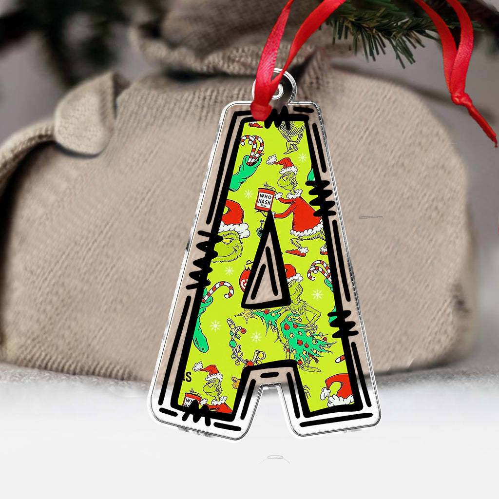 Grinchy Letter - Personalized Stole Christmas Custom Shaped Ornament