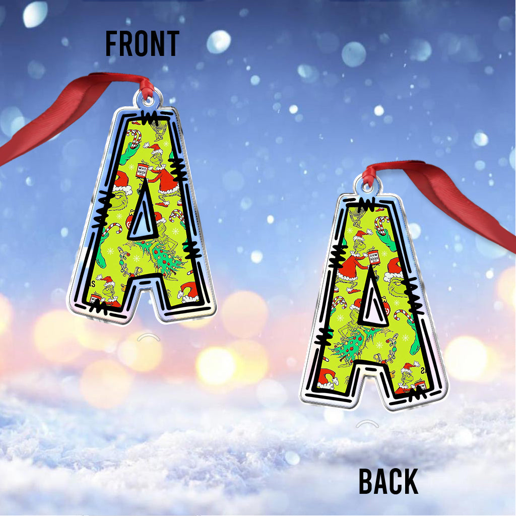 Grinchy Letter - Personalized Stole Christmas Custom Shaped Ornament