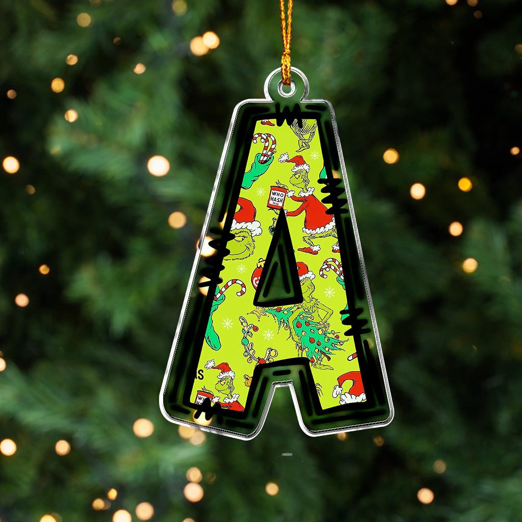 Grinchy Letter - Personalized Stole Christmas Custom Shaped Ornament