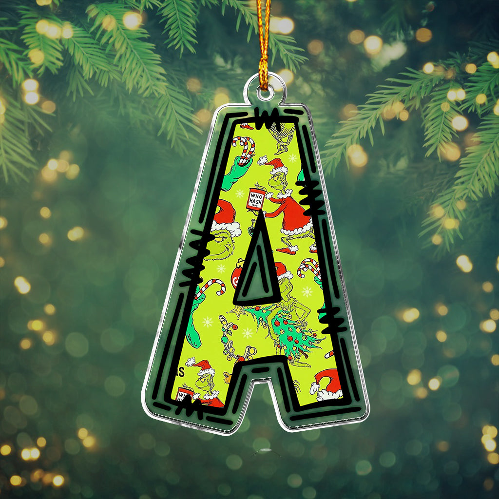 Grinchy Letter - Personalized Stole Christmas Custom Shaped Ornament
