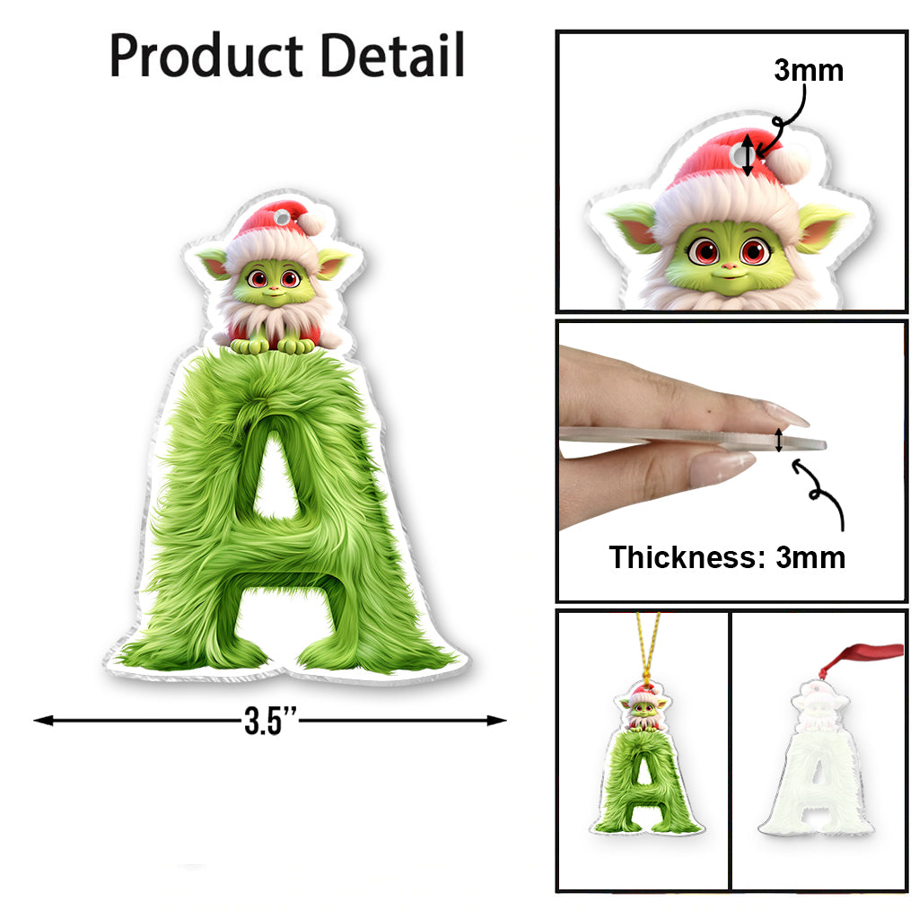 Grinchy Letter - Personalized Stole Christmas Transparent Ornament