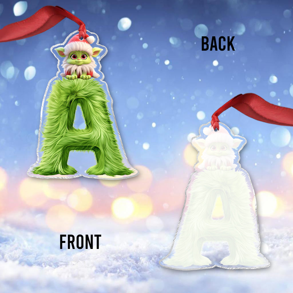 Grinchy Letter - Personalized Stole Christmas Transparent Ornament