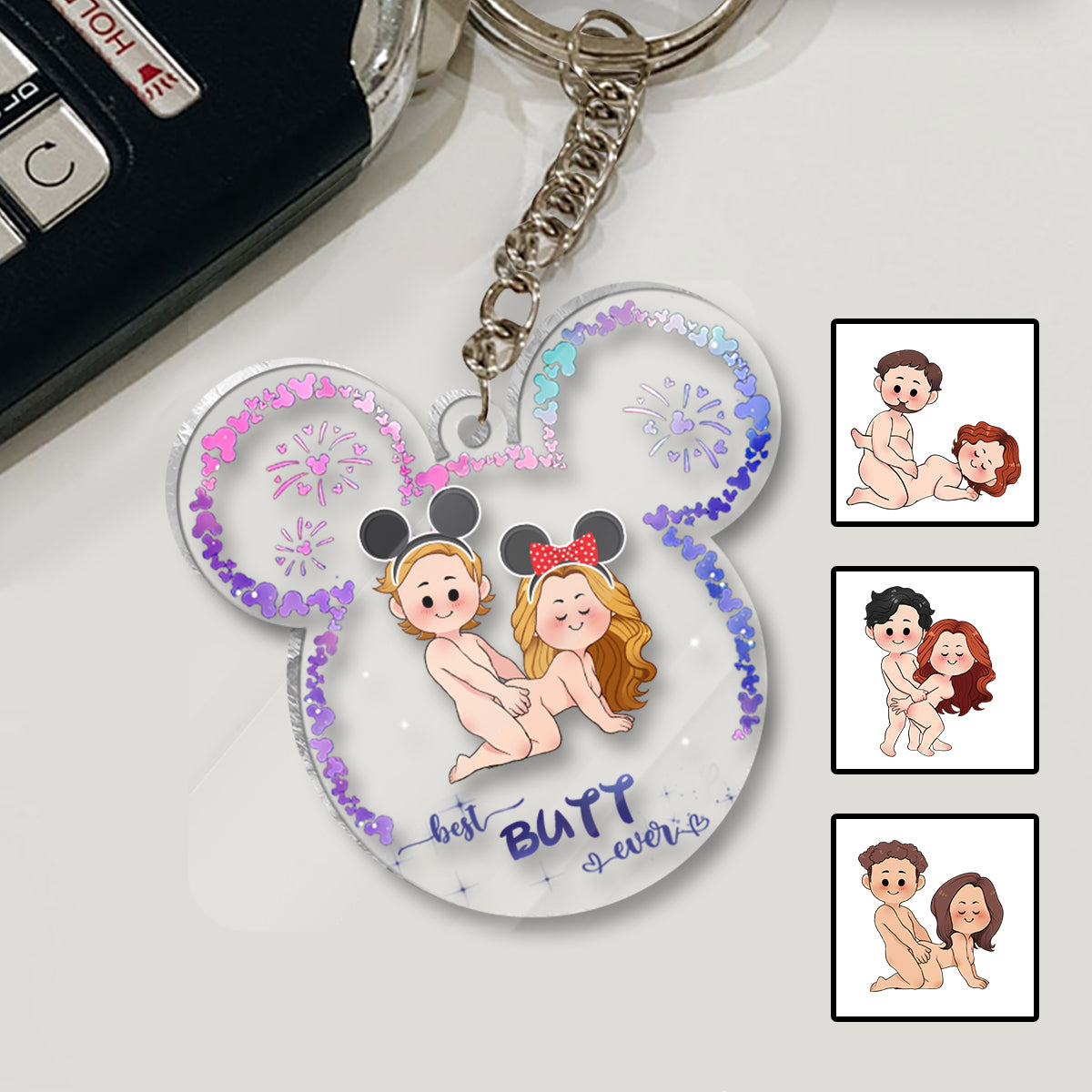Best Butt Ever Mouse Ears Naughty - Personalized Mouse Transparent Keychain