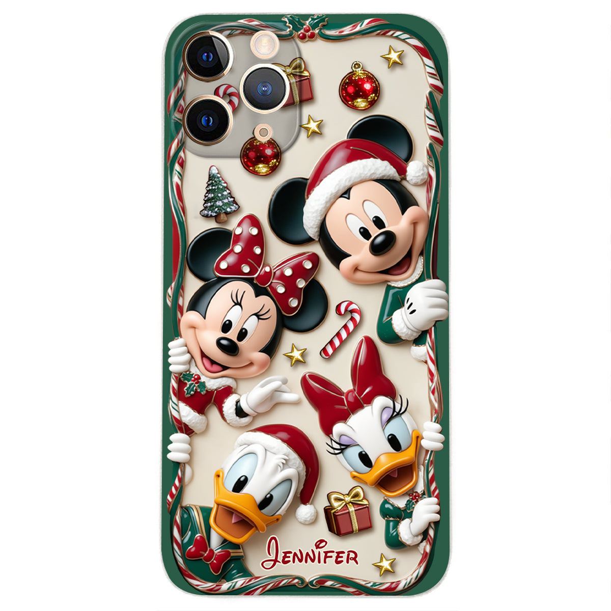 Magical Friends - Personalized Mouse 3D Embossed Leather Phone Case