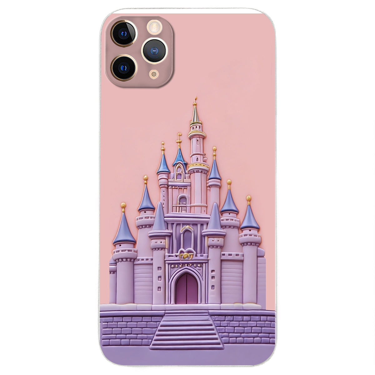 Magical Castle Friends Leather Phone Case & Charm Set - Personalized Mouse 3D Embossed Leather Phone Case