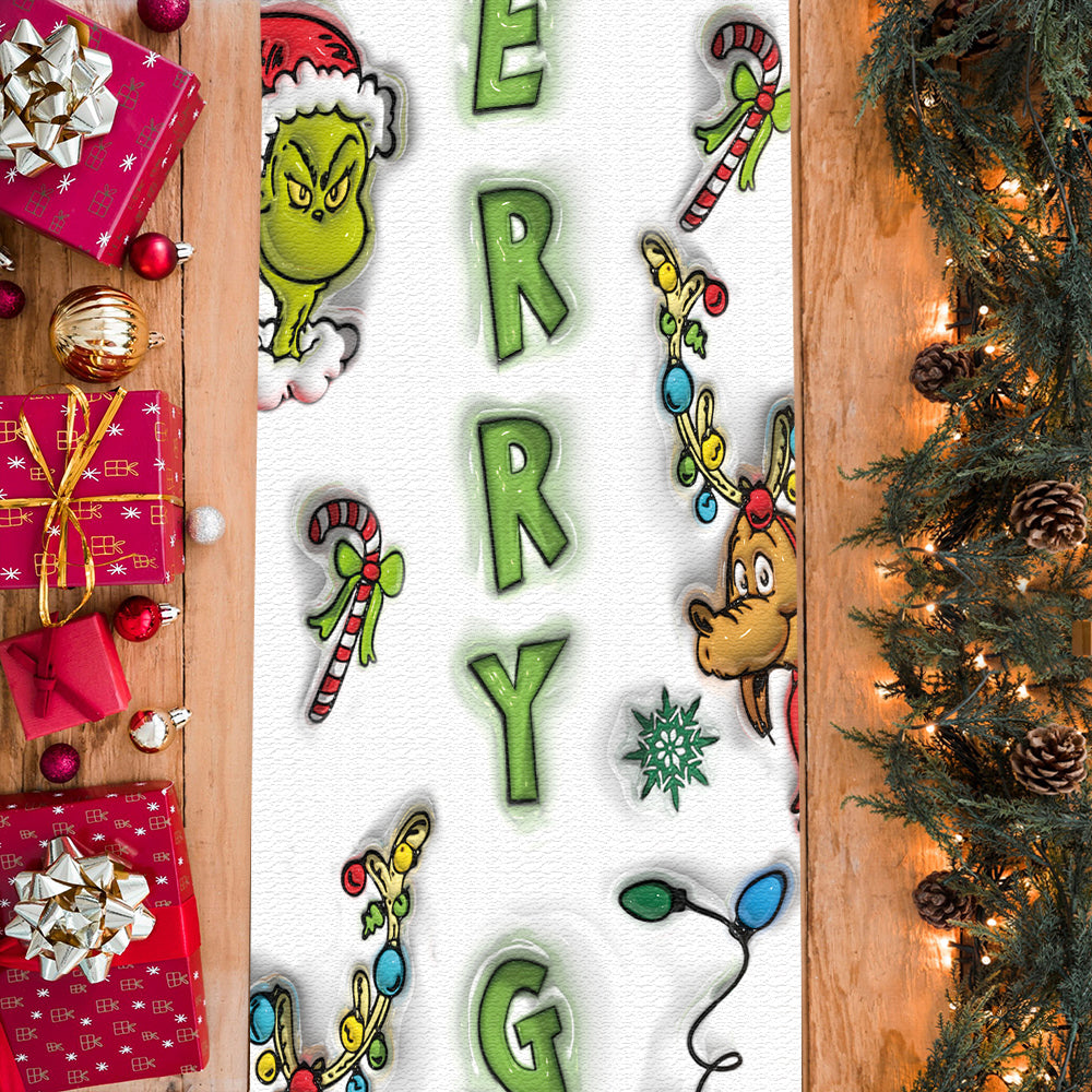 Merry Grinchmas - Personalized Stole Christmas Table Runner