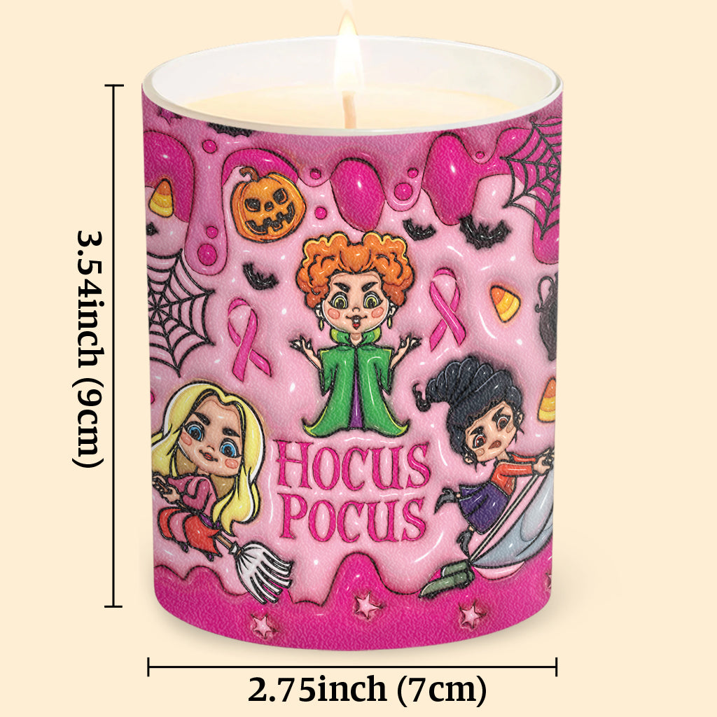 Kick Cancer Ass - Personalized Breast Cancer Awareness Candle With Wooden Lid