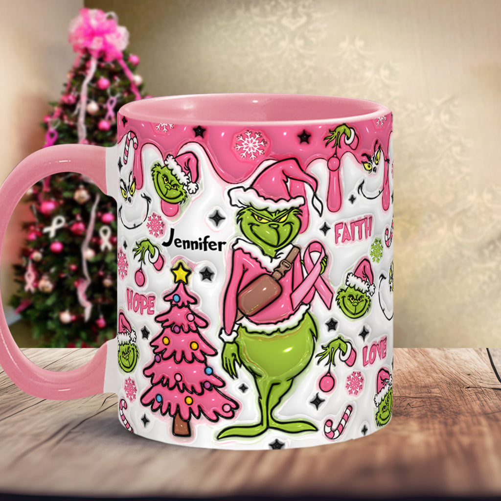 Breast Cancer Awareness - Personalized Breast Cancer Awareness Accent Mug