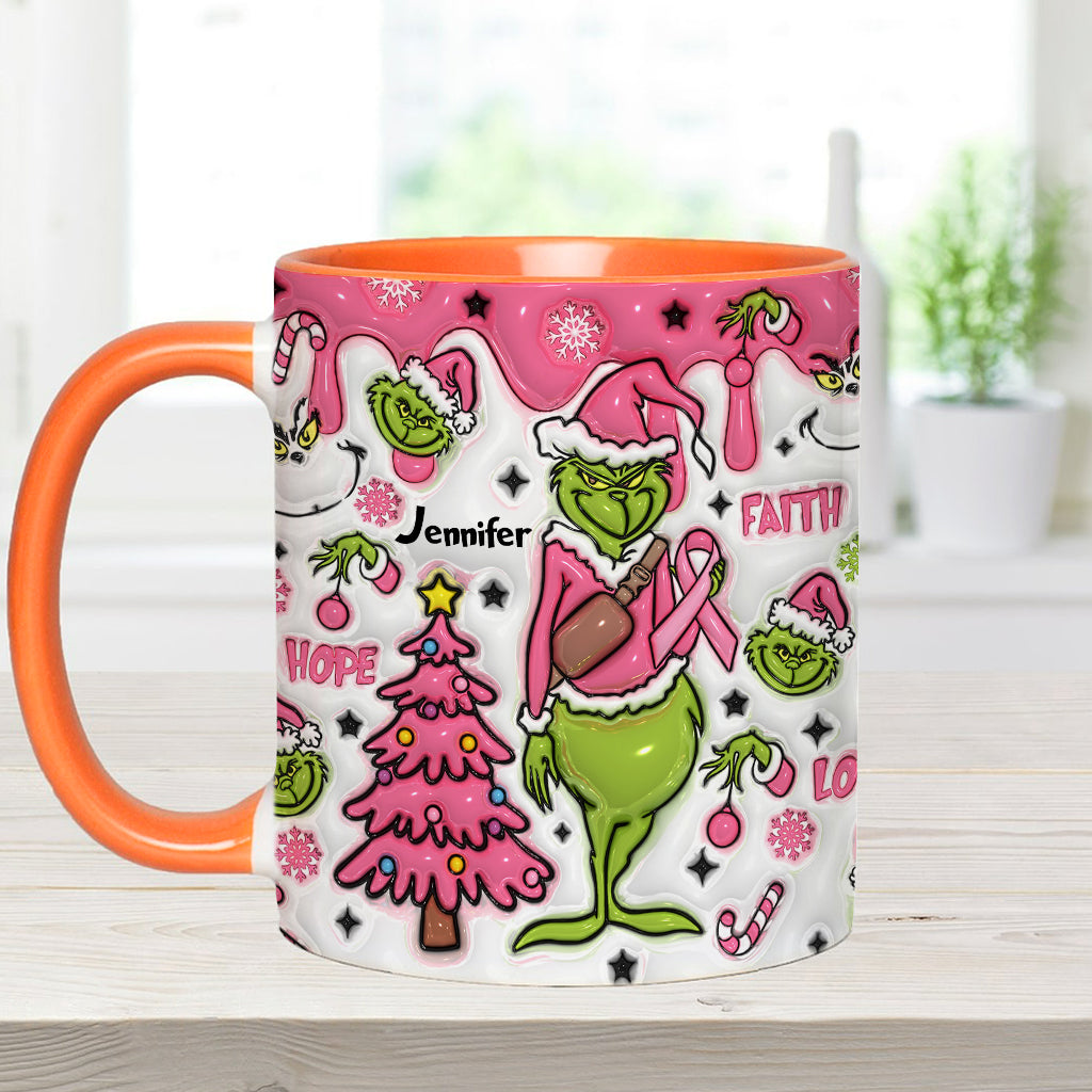 Breast Cancer Awareness - Personalized Breast Cancer Awareness Accent Mug