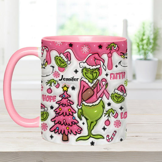 Breast Cancer Awareness - Personalized Breast Cancer Awareness Accent Mug