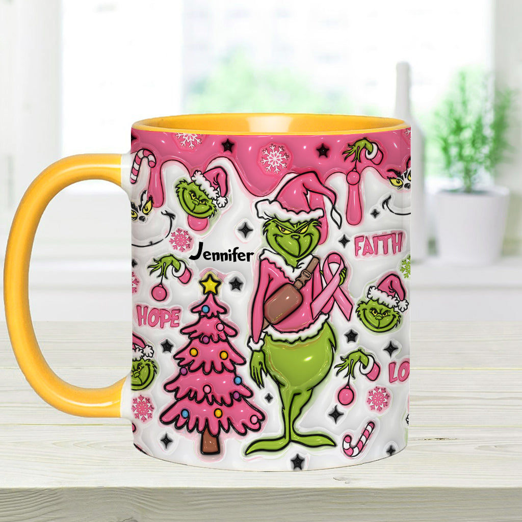 Breast Cancer Awareness - Personalized Breast Cancer Awareness Accent Mug