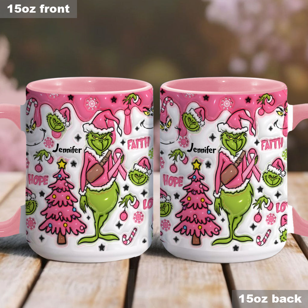 Breast Cancer Awareness - Personalized Breast Cancer Awareness Accent Mug