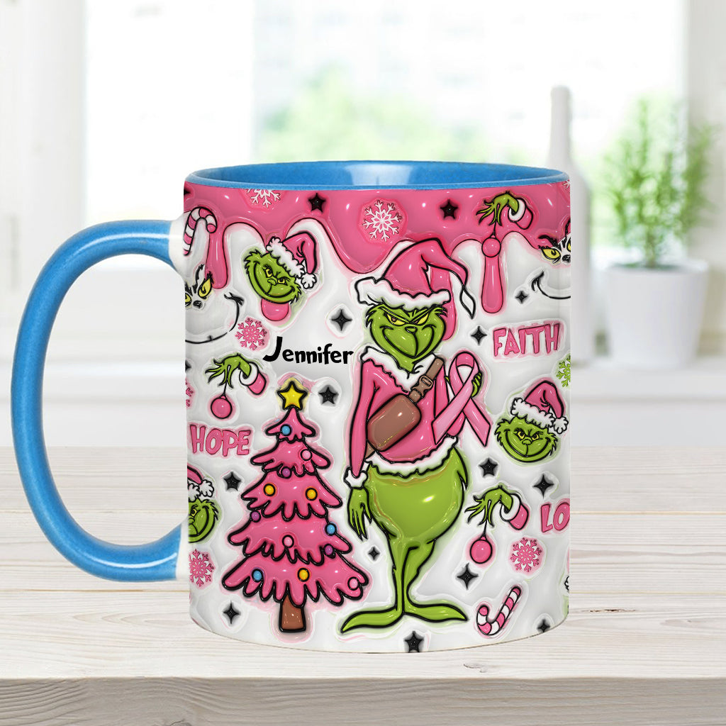 Breast Cancer Awareness - Personalized Breast Cancer Awareness Accent Mug