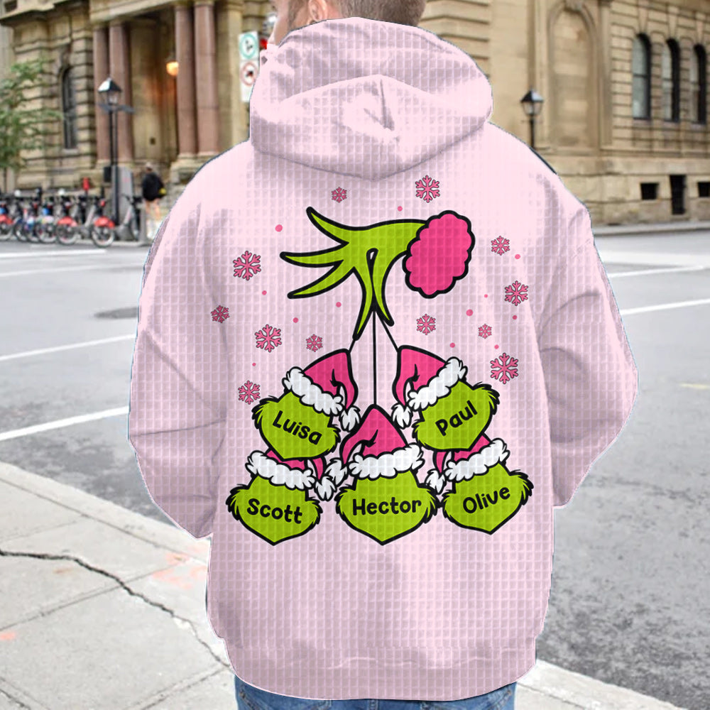 Mama Grinch - Personalized Stole Christmas Waffle Hoodie