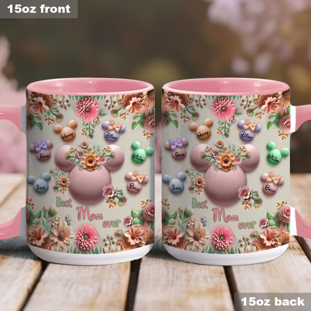 Best Mom / Grandma Ever - Personalized Mouse Accent Mug