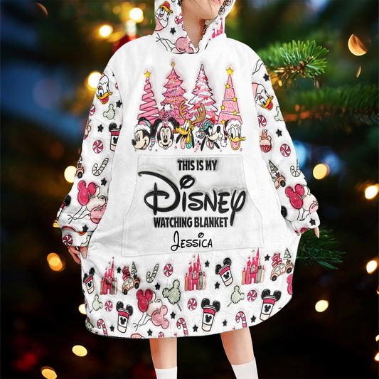 My Watching Movie Blanket - Personalized Mouse Blanket Hoodie