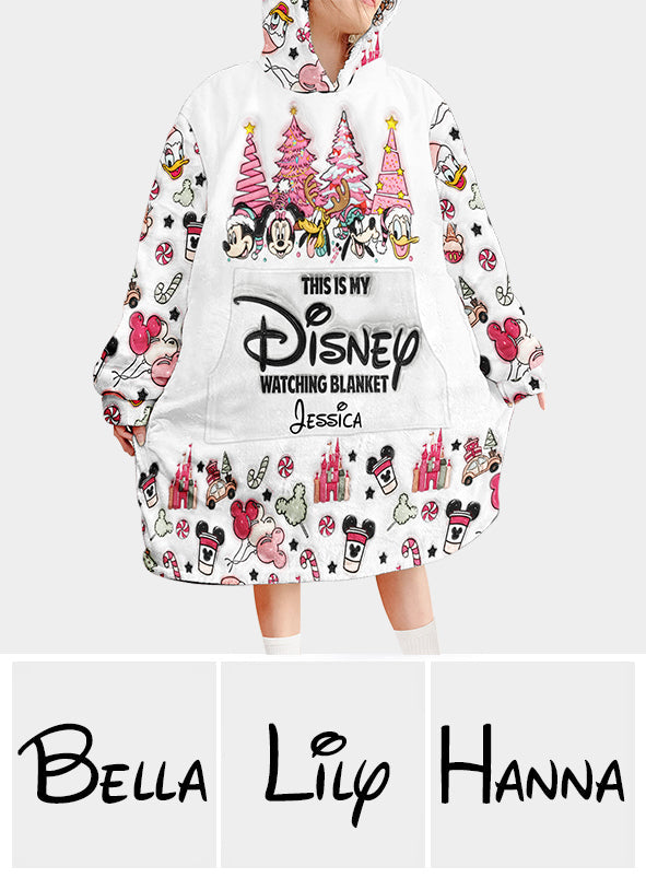 My Watching Movie Blanket - Personalized Mouse Blanket Hoodie