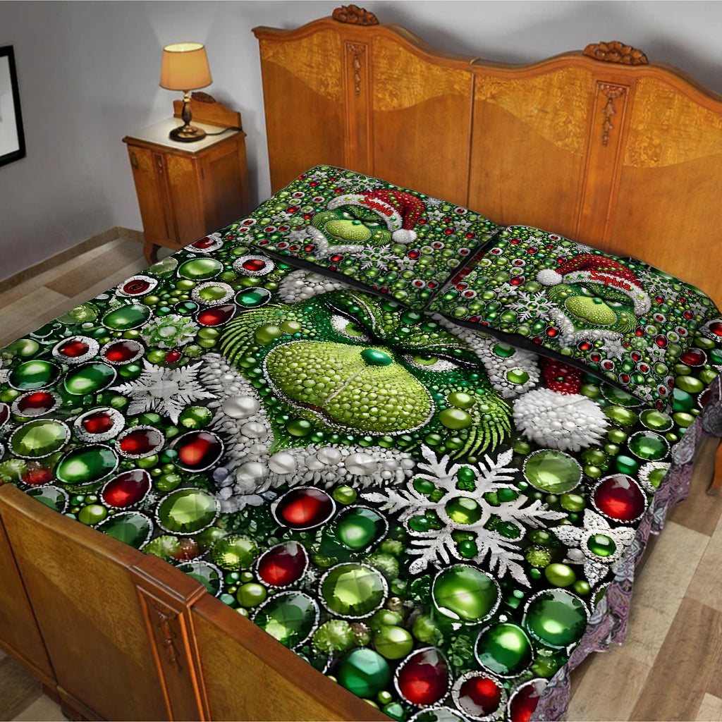 Merry Grinchmas - Personalized Stole Christmas Quilt Set