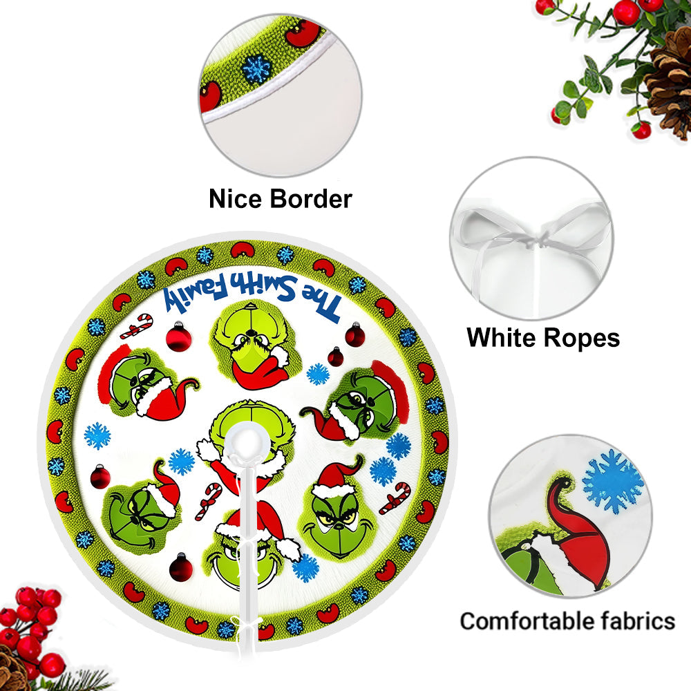 Green Family - Personalized Stole Christmas Tree Skirt