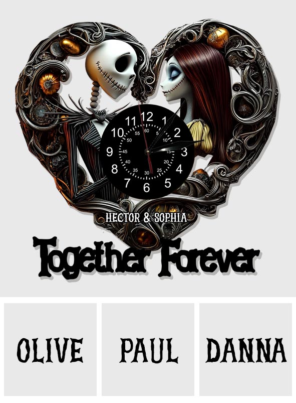 Forever Together - Personalized Nightmare LED Light Wall Clock