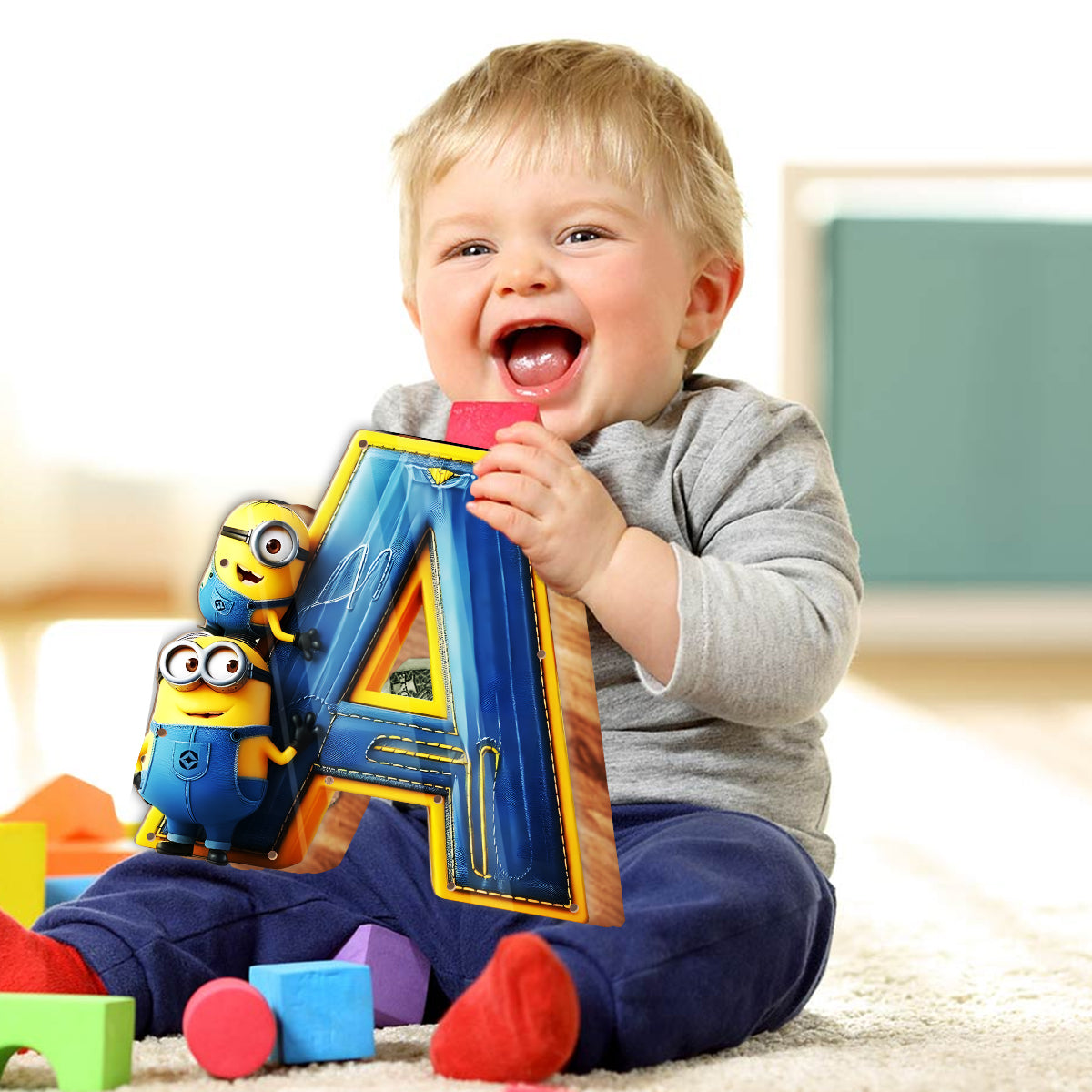 Cute Alphabet - Personalized Wooden Piggy Bank