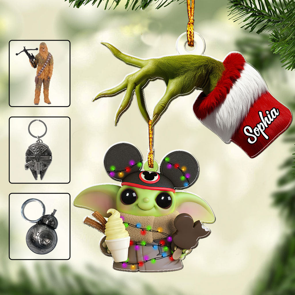 The Force Merry Grinchmas - Personalized The Force Custom Shaped Ornament