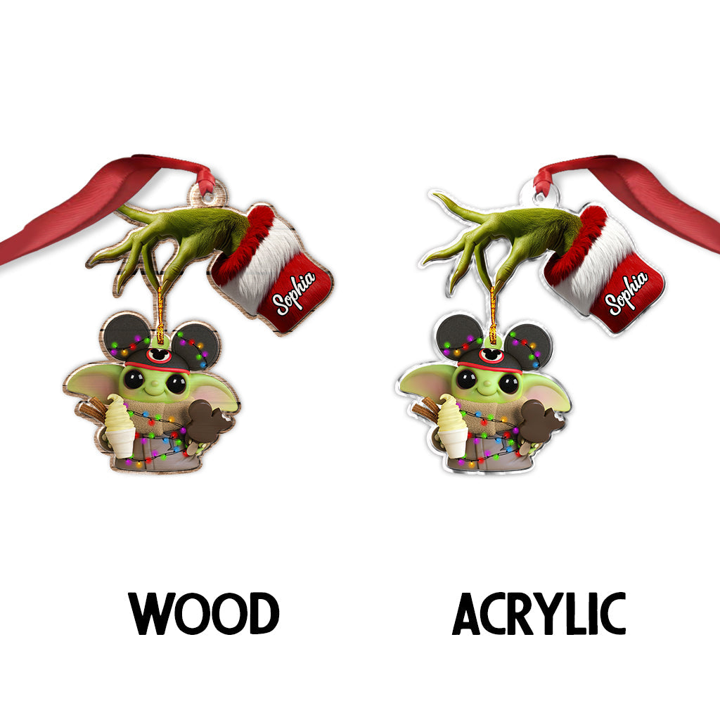 The Force Merry Grinchmas - Personalized The Force Custom Shaped Ornament