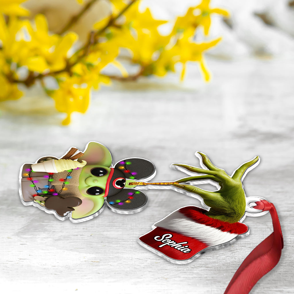 The Force Merry Grinchmas - Personalized The Force Custom Shaped Ornament