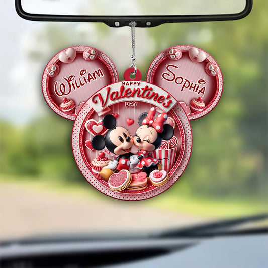 Happy Valentine's Day - Personalized Mouse Car Ornament