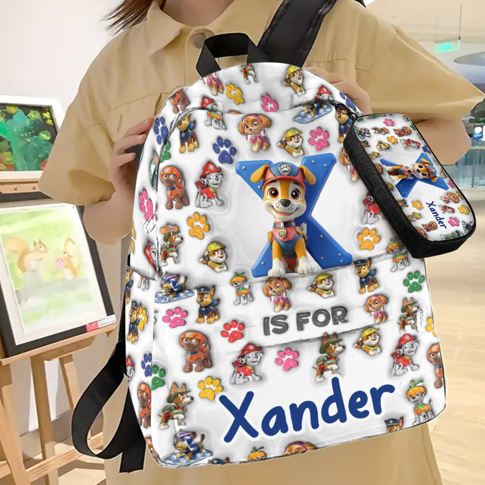 No Job Is Too Big, No Pup Is Too Small - Personalized Kid Backpack & Pencil Case