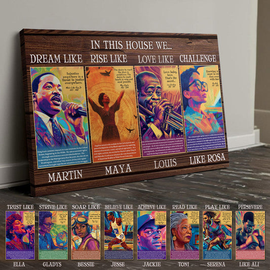 Dream Like Martin Rise Like Maya - Personalized African American Canvas And Poster