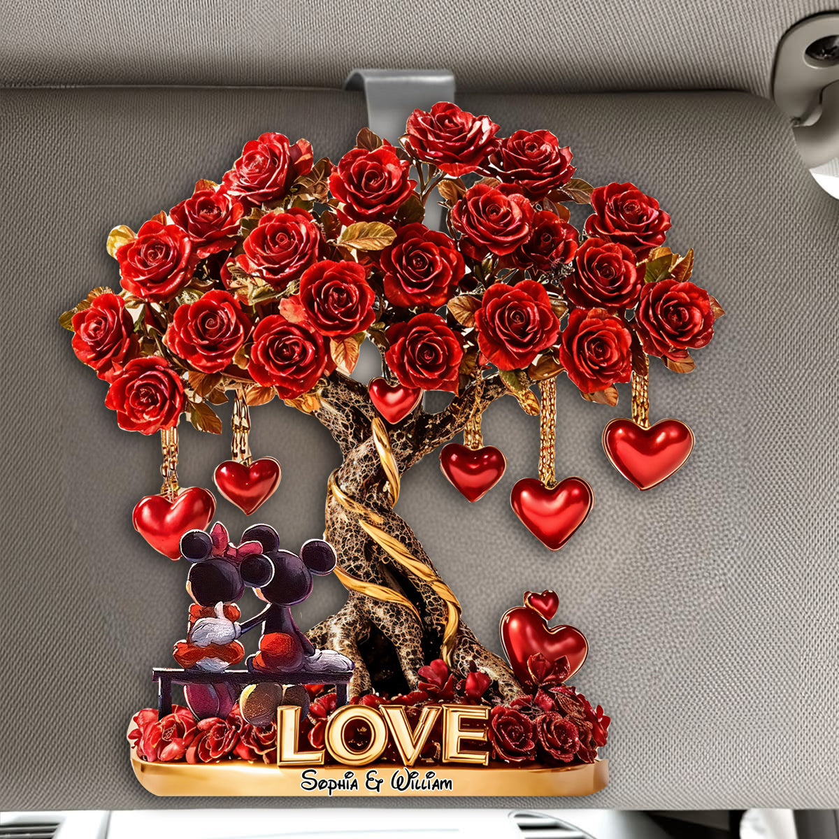True Love - Personalized Mouse Shaped Car Visor Clip