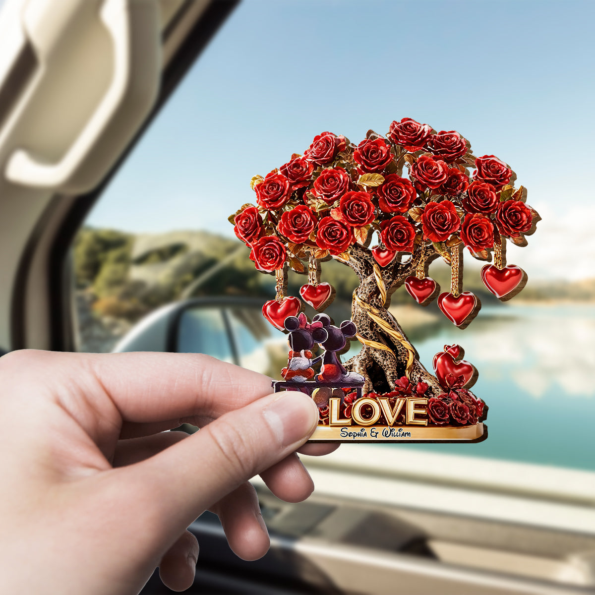True Love - Personalized Mouse Shaped Car Visor Clip