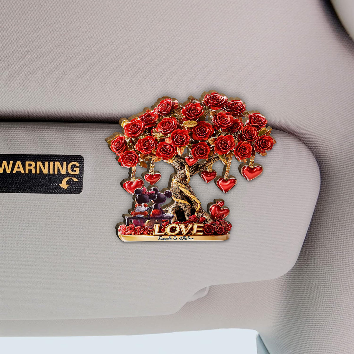 True Love - Personalized Mouse Shaped Car Visor Clip