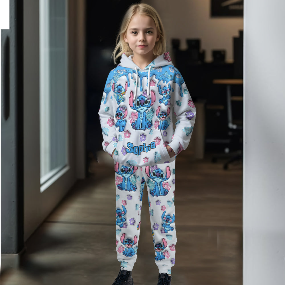 Blue Ohana - Personalized Ohana Kid Hoodie & Kid Jogger Sweatpants